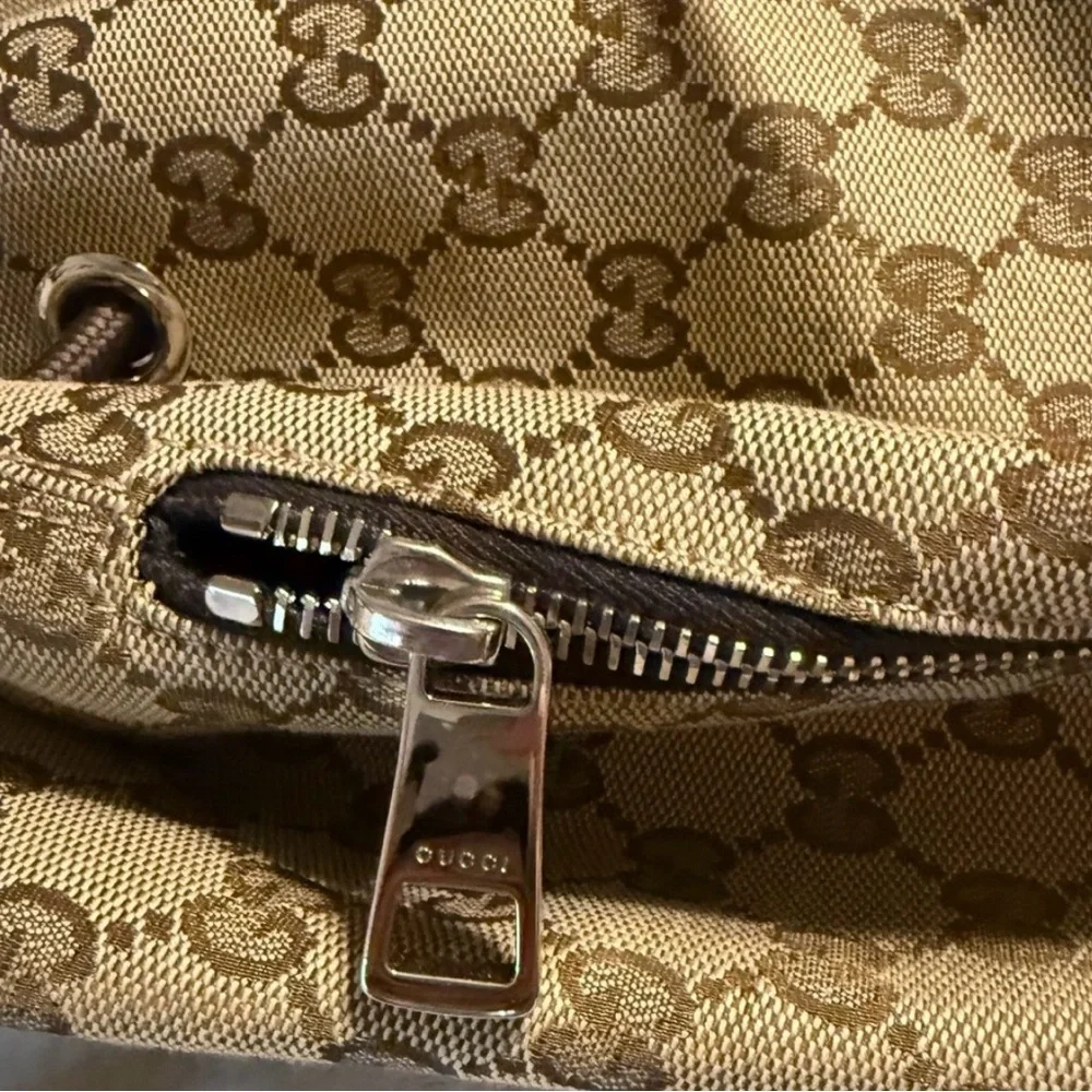 Gucci Tan and Brown Monogram Backpack - Picture 4 of 13
